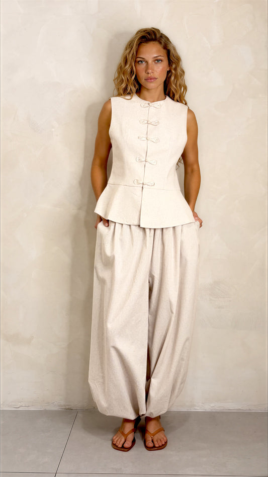 Linen Bubble Pant Set