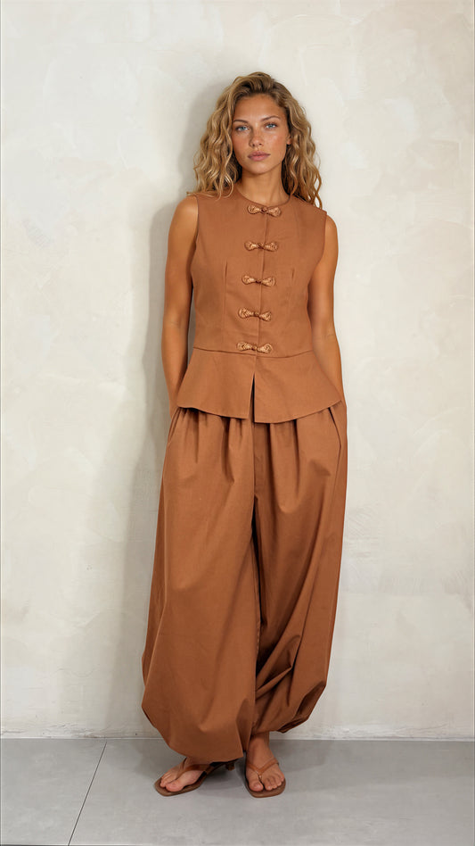 Linen Bubble Pant Set