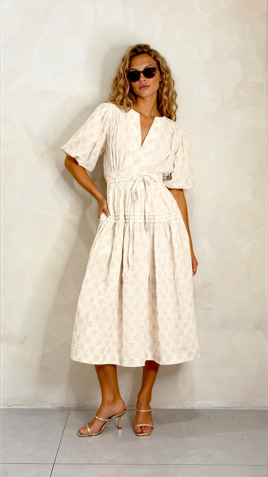 Textured Polkadot Dress