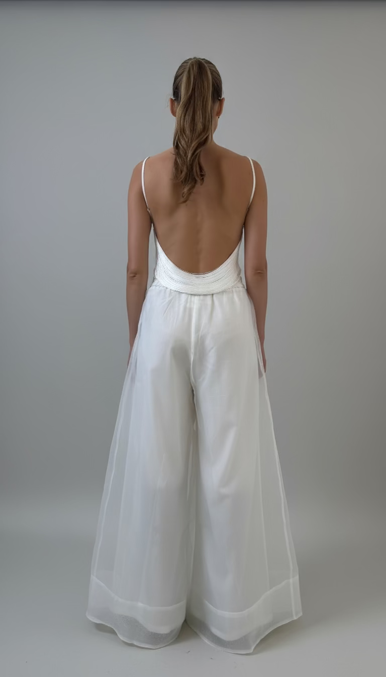 The Organza Wideleg Pant