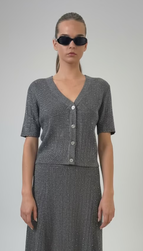 Micro Cardigan W/Stone