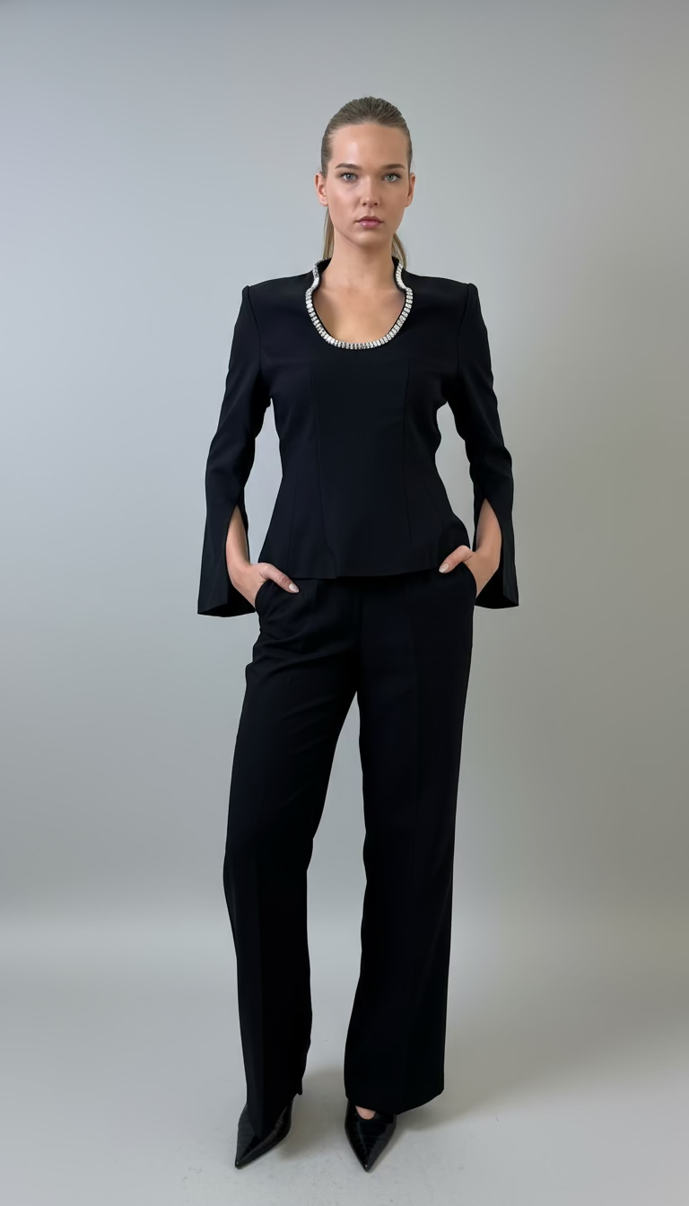 Emb Pant Set