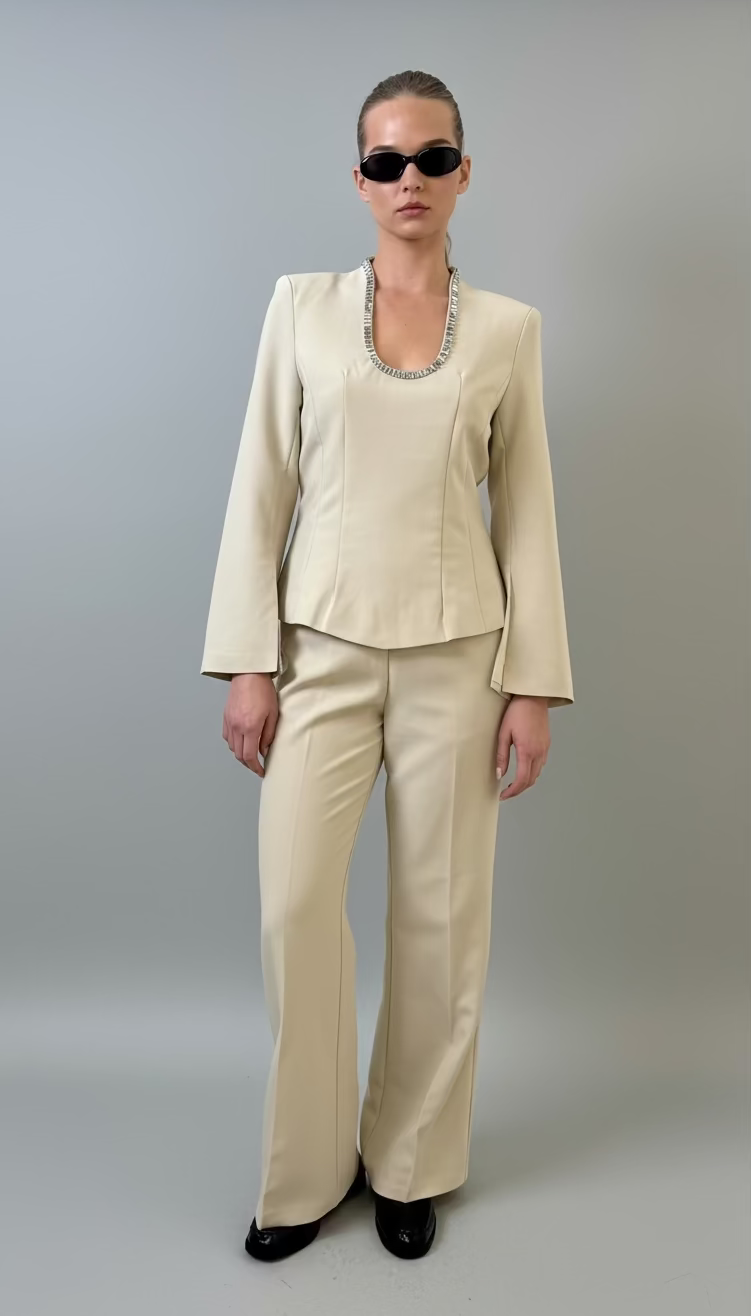 Emb Pant Set