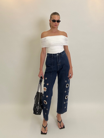 Mesh Off Shoulder Top
