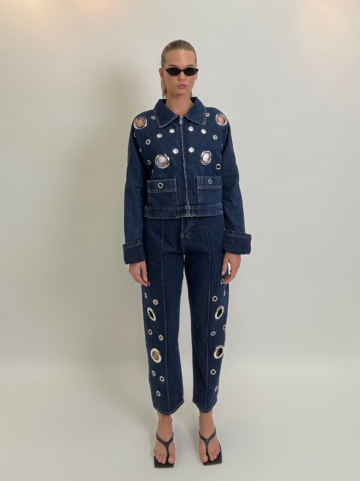 Multi Ring Denim Jacket
