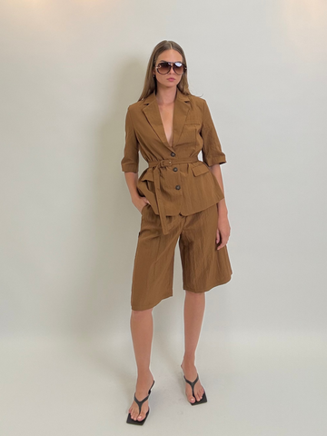 Pleated Bermuda Shorts
