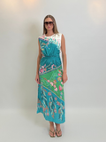 Satin Printed Maxi Dress