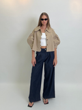 Pleated Wide Leg Jean