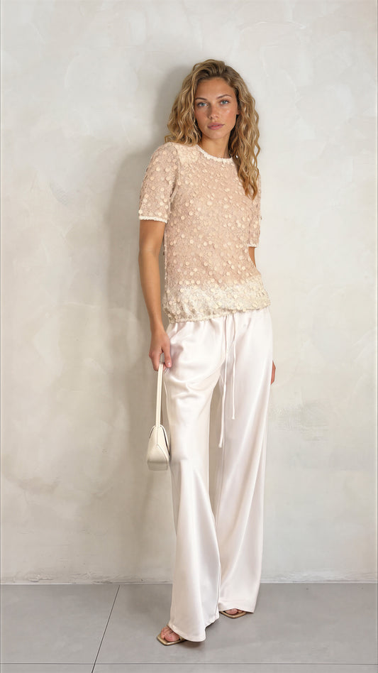The Milanni Drawstring Satin Pant