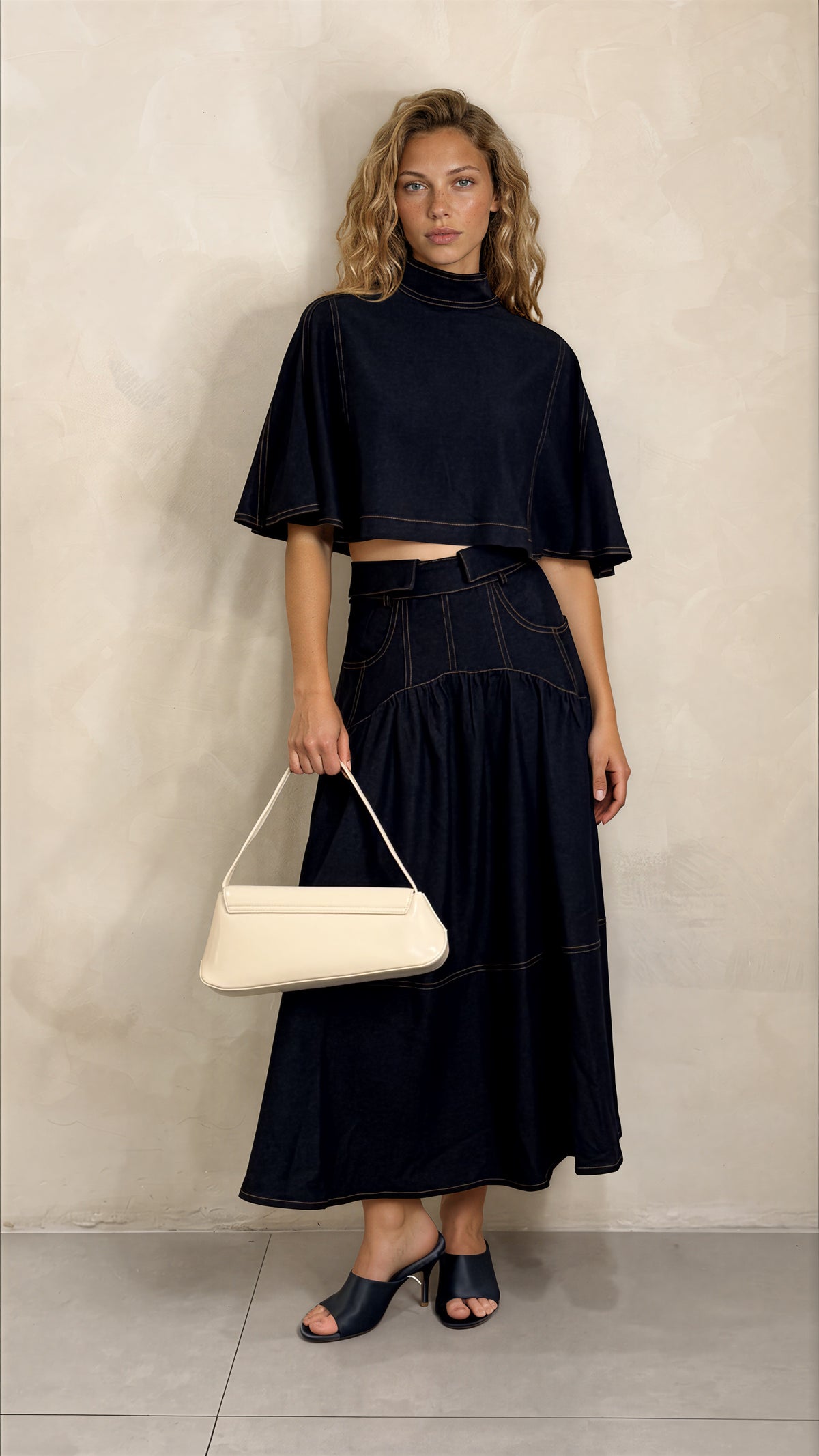 Denim Midi Skirt