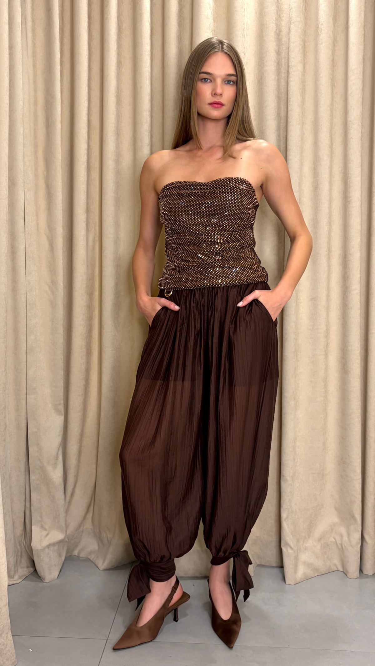 The Rhinestone Strapless Top