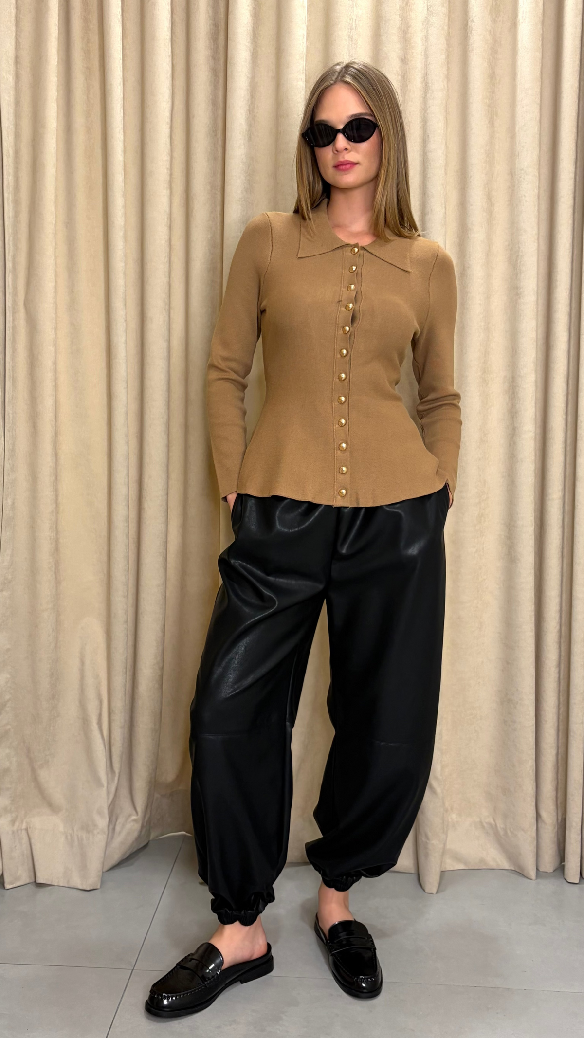 The Leather Bubble Pant