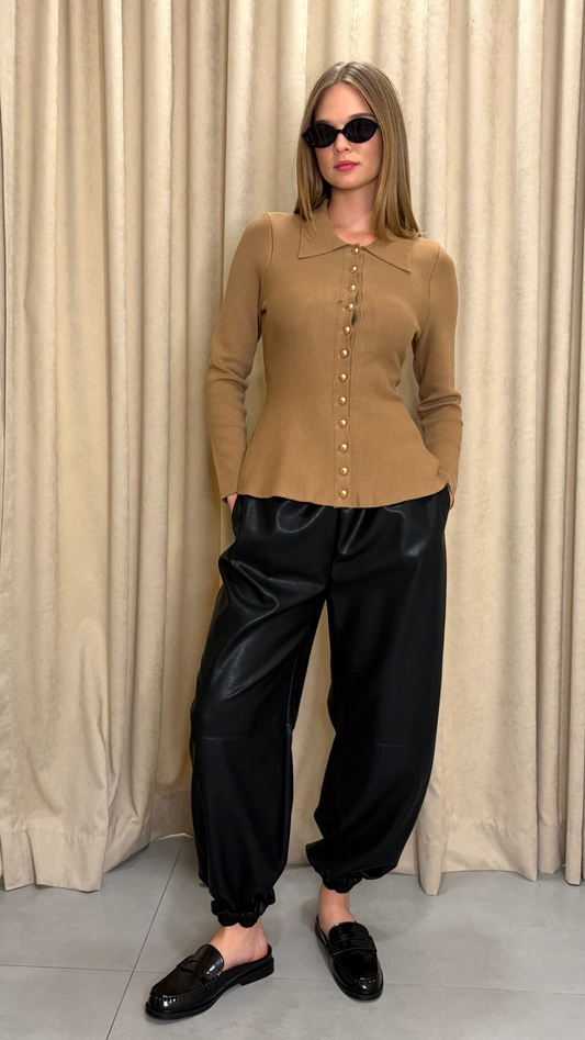 The Leather Bubble Pant