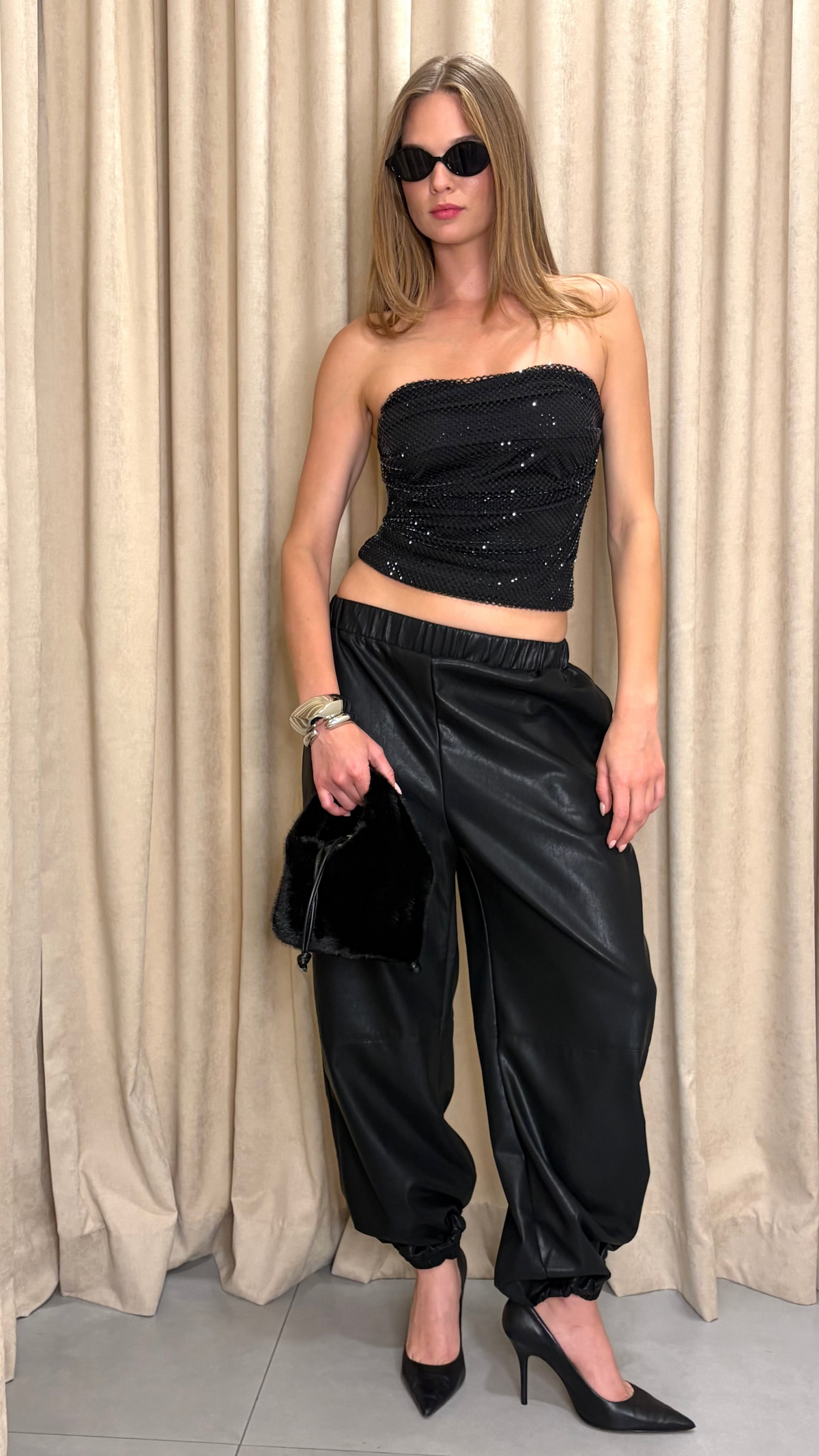 The Rhinestone Strapless Top