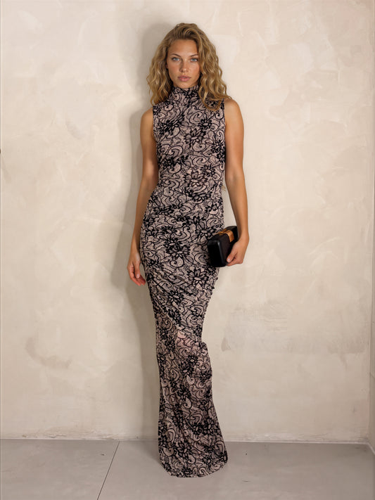 The Enya Lace Print Dress