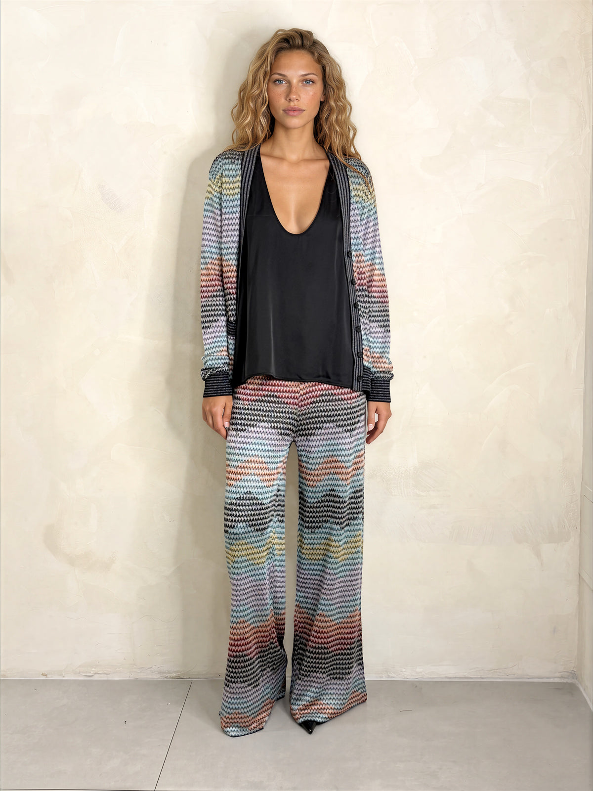 The Lurex Chevron Long Cardi