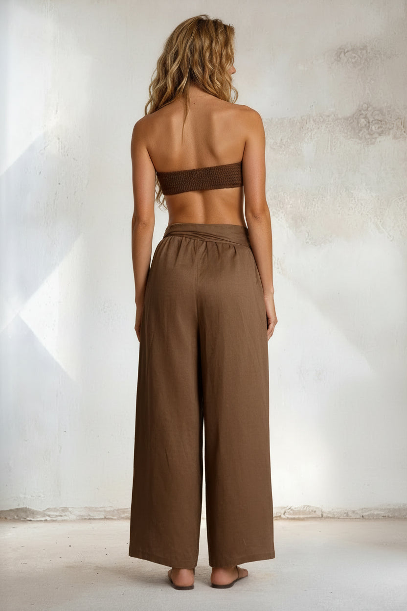 Linen Side Slit Pant