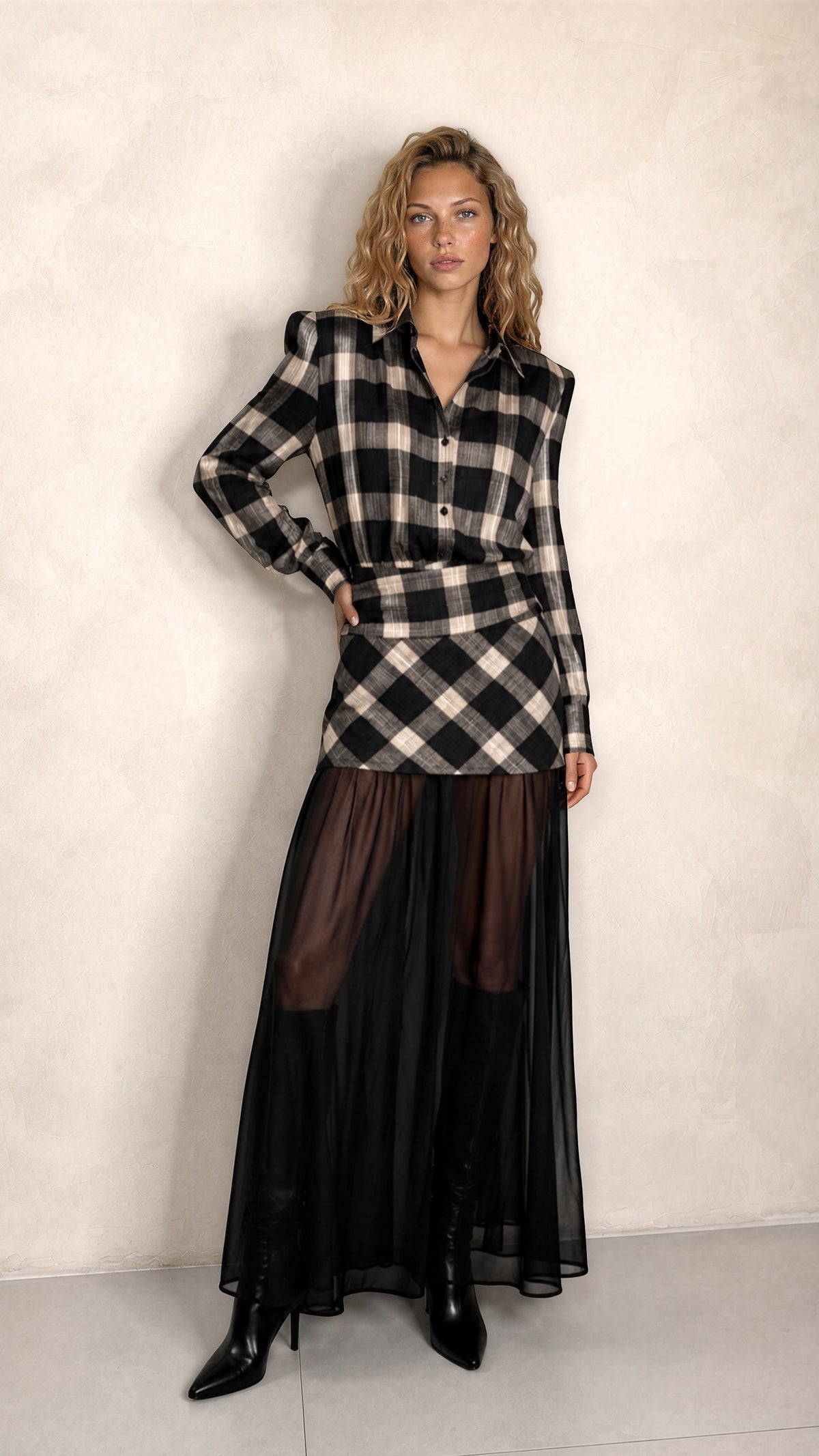 The Jessa Sheer Contrast Dress