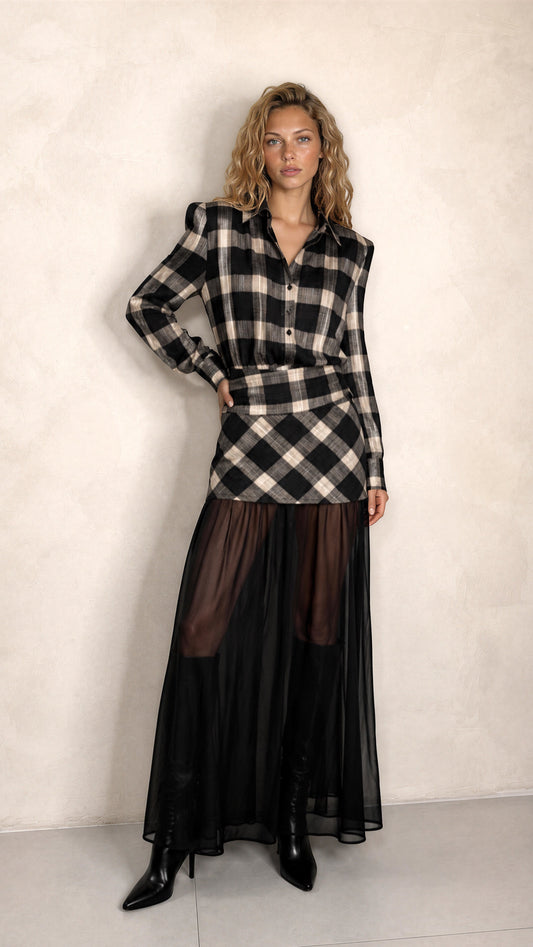 The Jessa Sheer Contrast Dress