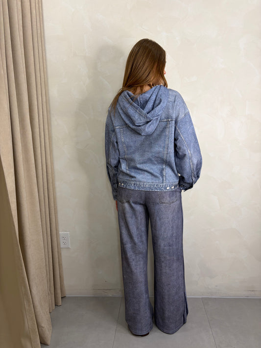 Digi Wide Leg Terry Pant
