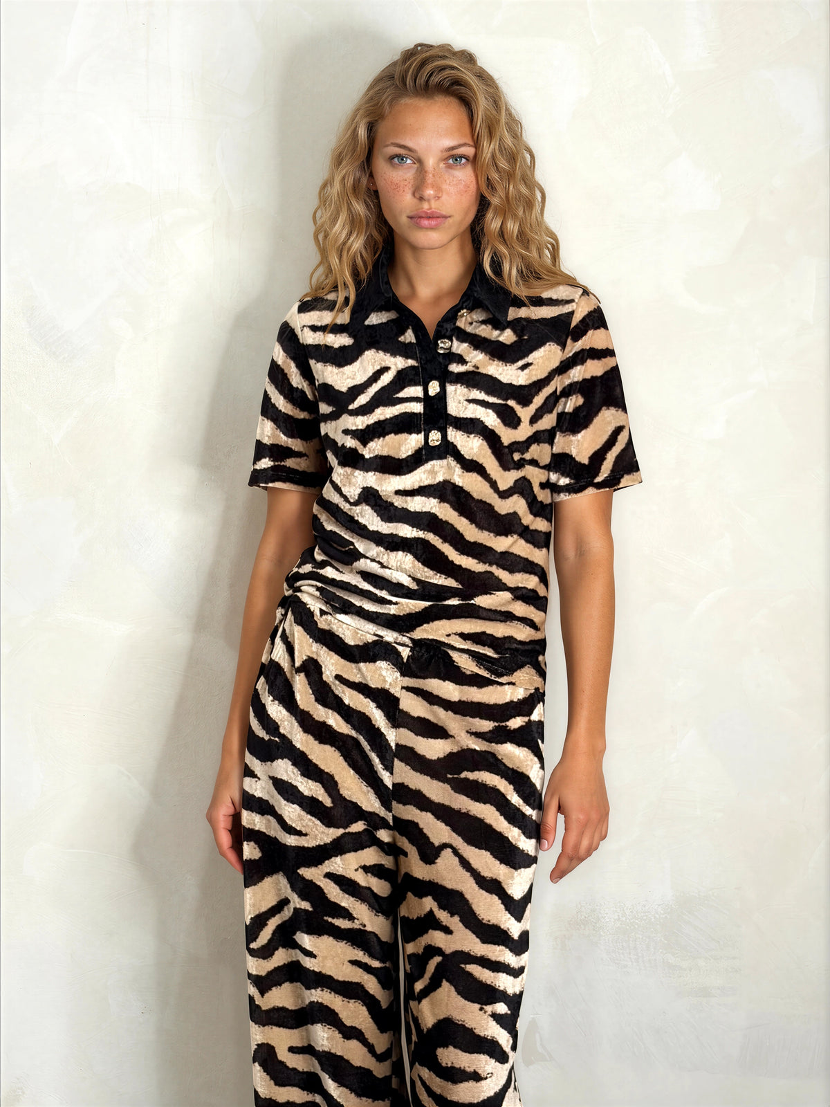 Zebra Polo Top