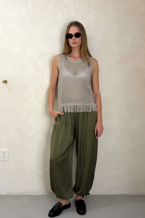 Tie Hem Bubble Pant