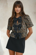 The Animal Print Bow Top