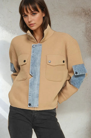 Denim Mixed Jacket