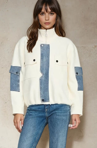 Denim Mixed Jacket
