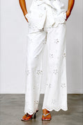 Embroidered Wide Leg Pant