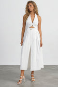 Halter Poplin Midi Dress