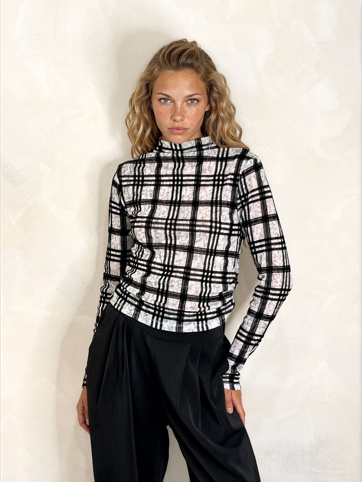 The Anna Padded Plaid Top