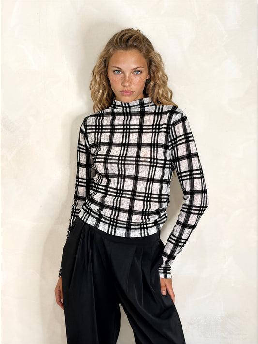 The Anna Padded Plaid Top