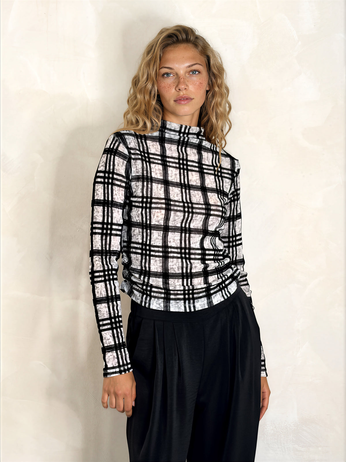 The Anna Padded Plaid Top