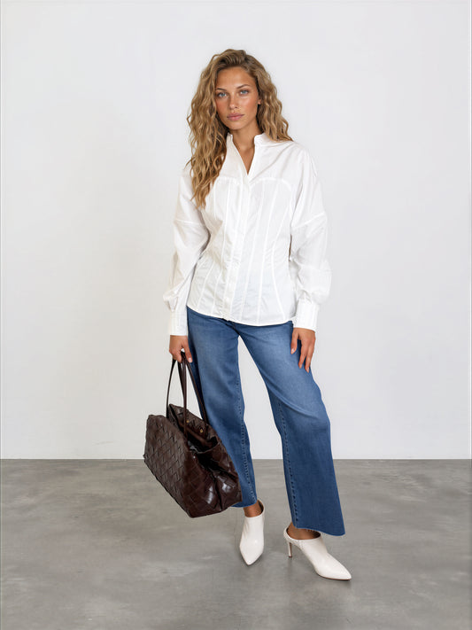 Lace Tie Corset Shirt