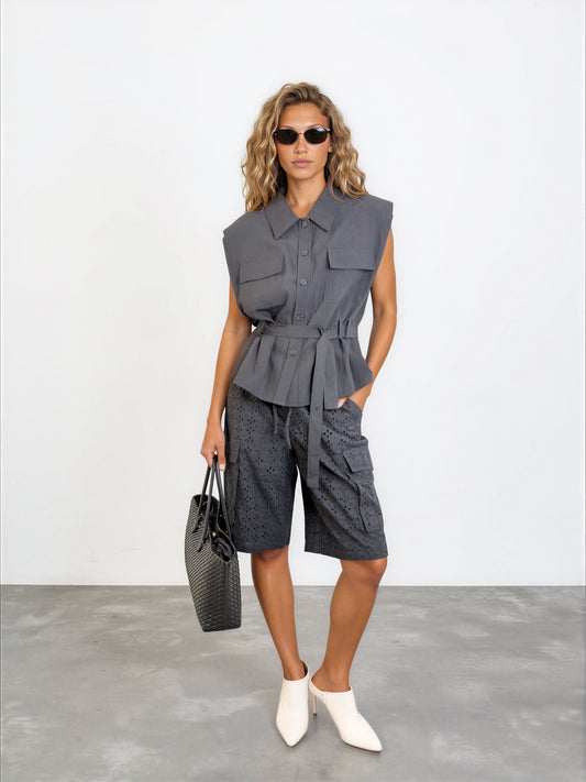 Eyelet Cargo Bermuda