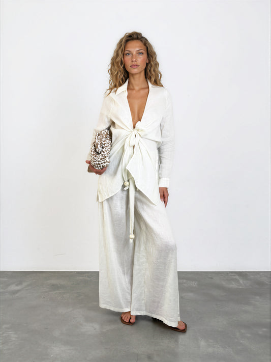 Linen Side Slit Pant