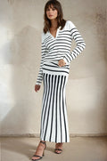 Stripe Knit Midi Skirt