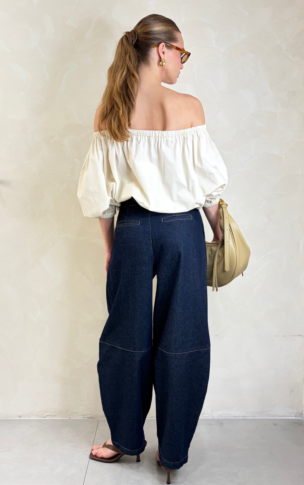 Pleated Barrel Denim
