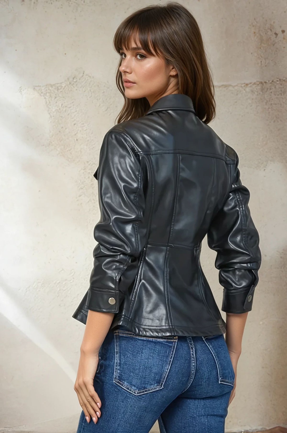 The Peplum Faux Leather Jacket