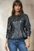 The Peplum Faux Leather Jacket