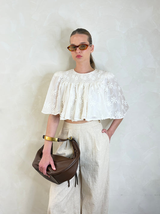 Smocked Crop Blouse