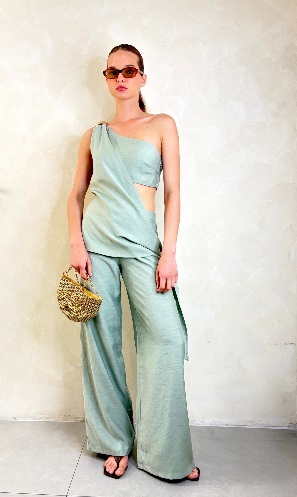 One Shoulder Pant Set