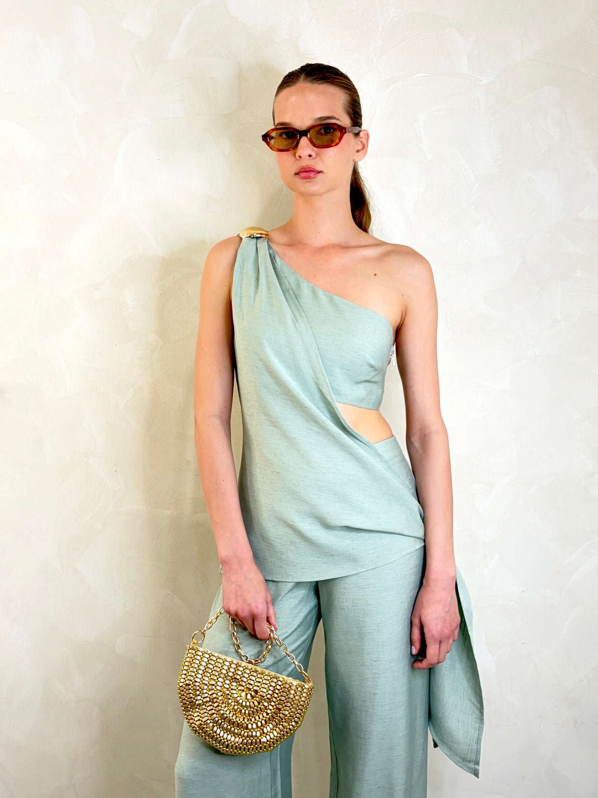 One Shoulder Pant Set