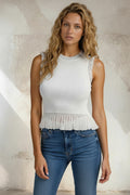 Ruffle Trim Knit Top