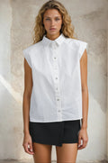 Power Shoulder Sleeveless Shirt