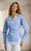 The Pinstripe Wrap Shirt