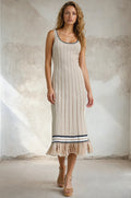 Fringe Sleeveless Knit Maxi