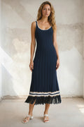 Fringe Sleeveless Knit Maxi