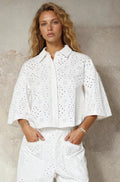 Eyelet Cropped Shirt